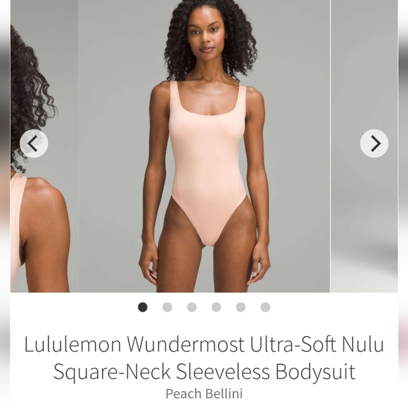 Nwt Lululemon Nulu Squareneck Sleeveless Peach Bellini Bodysuit Sz Xs - Picture 1 of 6